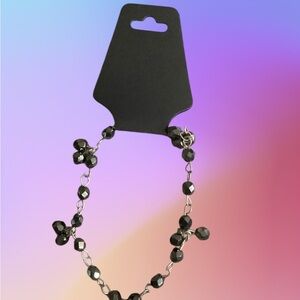 Elegant Black Beaded Ankle Bracelet